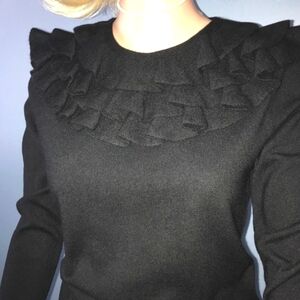 RL BLUE LABEL Elegant Ruffles Cashmere Sweater